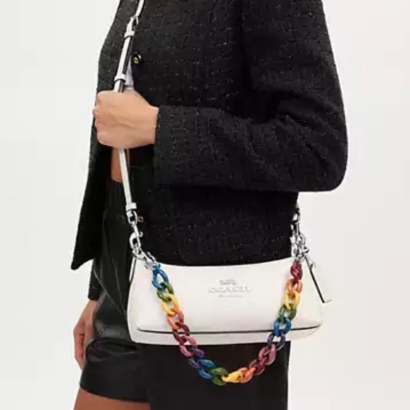 Coach Charlotte Crossbody with Removable Rainbow chain NWT - Picture 2 of 9